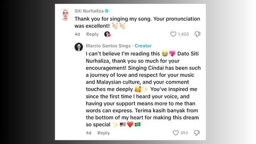 [video] lelaki brazil cover lagu “cindai”, dato’ siti puji sebutan jelas dan buat netizen cair!