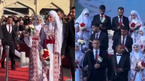 [video] keindahan dalam penderitaan, majlis kahwin beramai-ramai di gaza yang menjadi simbol keteguhan