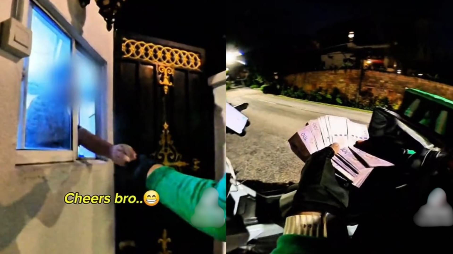 [video] ”rezeki tak salah alamat…” - rider makanan terkejut terima tip hampir rm1,000