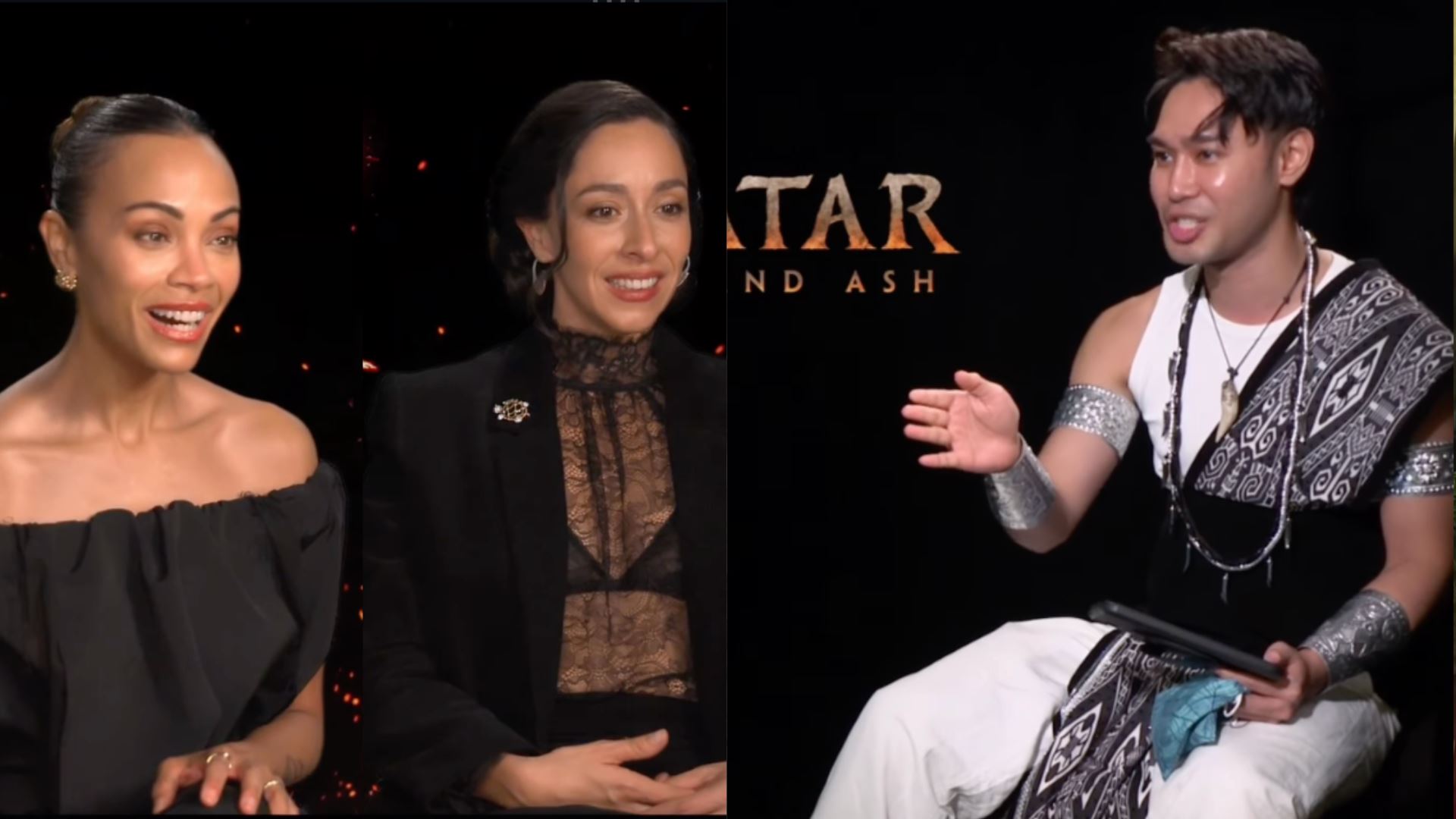 busana pua kumbu dipakai daniel cheang curi perhatian zoe saldana dan oona chaplin