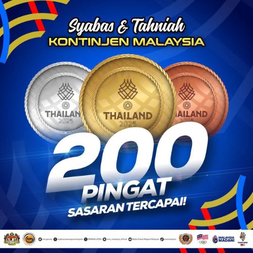 sasaran tercapai! kontinjen malaysia raih 200 pingat di thailand 2025