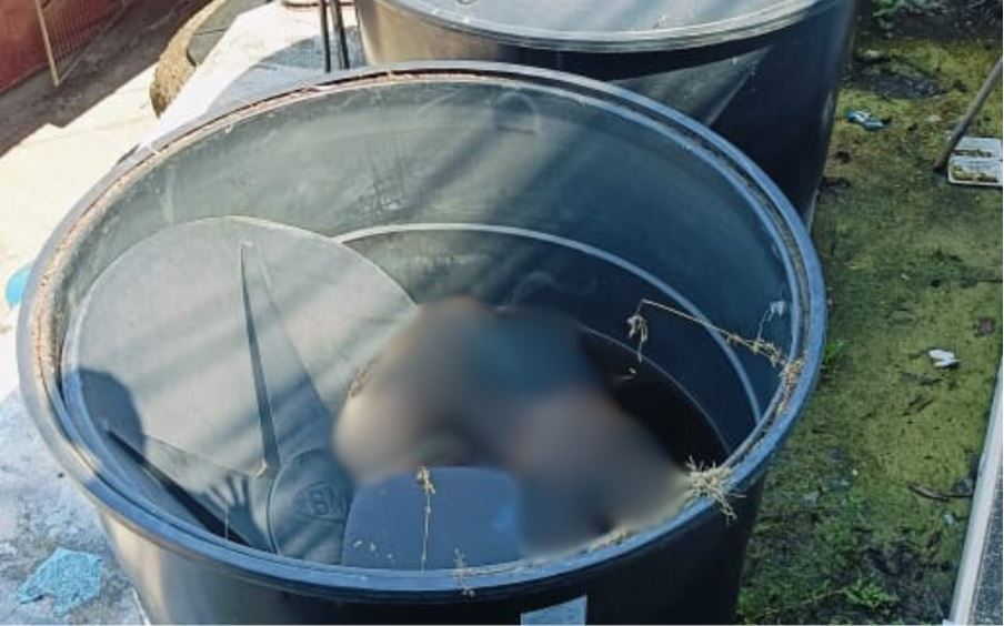 mayat seorang lelaki ditemukan terlungkup dalam tangki simpanan air di pulau pangkor