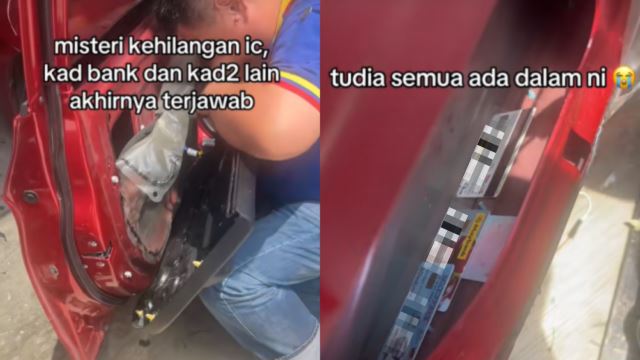 malaysian couple discovers new bank card and ic secretly hidden in car door by their child