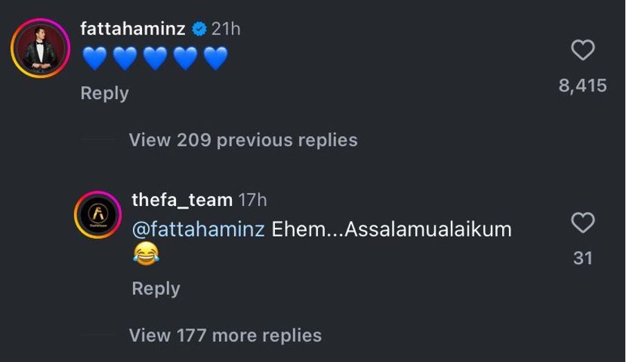 komen fattah di hantaran ig amira undang persoalan?