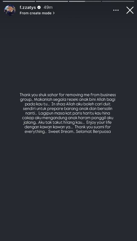 “kau cakap aku mengandung anak..” – fara salleh dakwa sudah tak sebulu dengan shuk sahar?