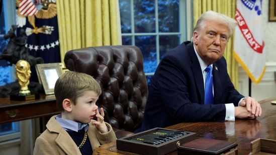trump announces desk swap after viral incident with elon musk’s 4-year-old son