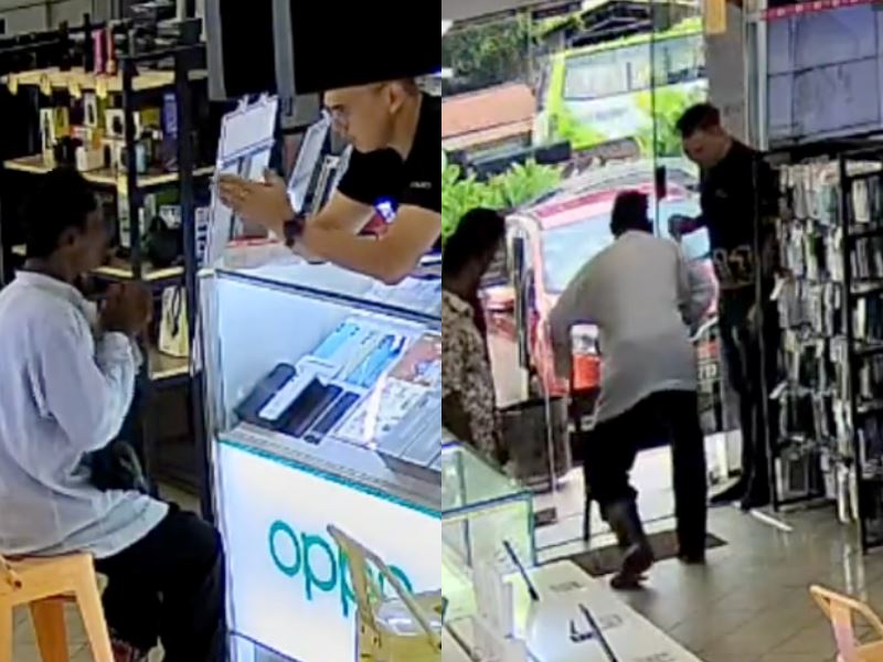 kind m’sian shop owner refuses elderly man's phone, gives money for his leg treatment instead!