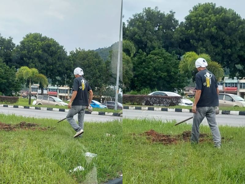 malaysian netizens moved by man’s kindness of burying a stray dog in ipoh