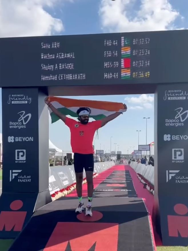 actor arya's incredible feat: conquers his second triathlon in bahrain!