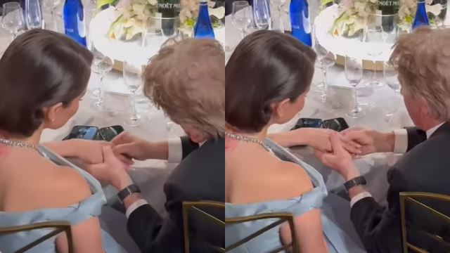 selena gomez flaunts engagement ring to martin short at the 2025 golden globes