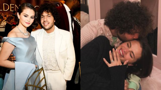 selena gomez flaunts engagement ring to martin short at the 2025 golden globes