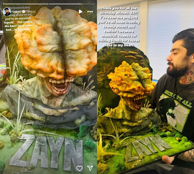 zayn malik celebrates 32nd birthday with a jaw-dropping horror-themed cake