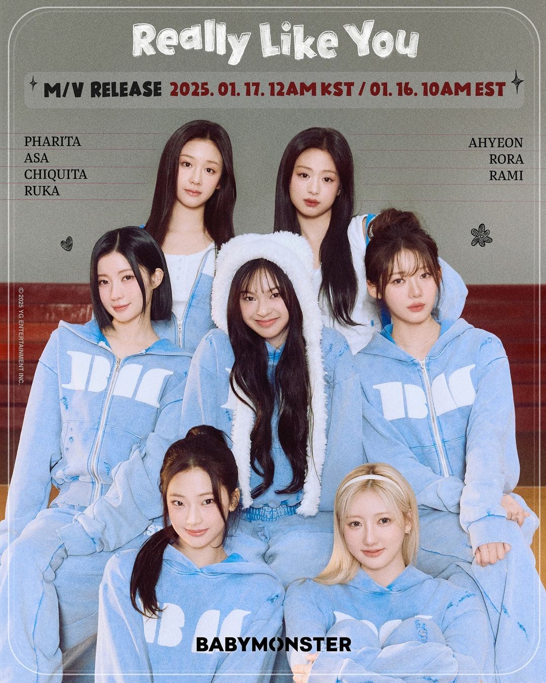 🇰🇷babymonster《really like you》上线❗mv全员学院风🎒