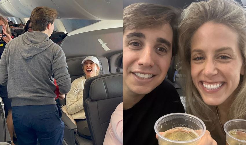 man proposes to girlfriend mid-flight by recreating iconic scene from the wedding singer