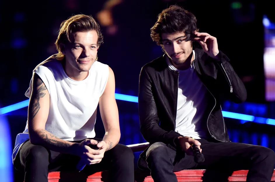 zayn malik and louis tomlinson reunite at los angeles concert