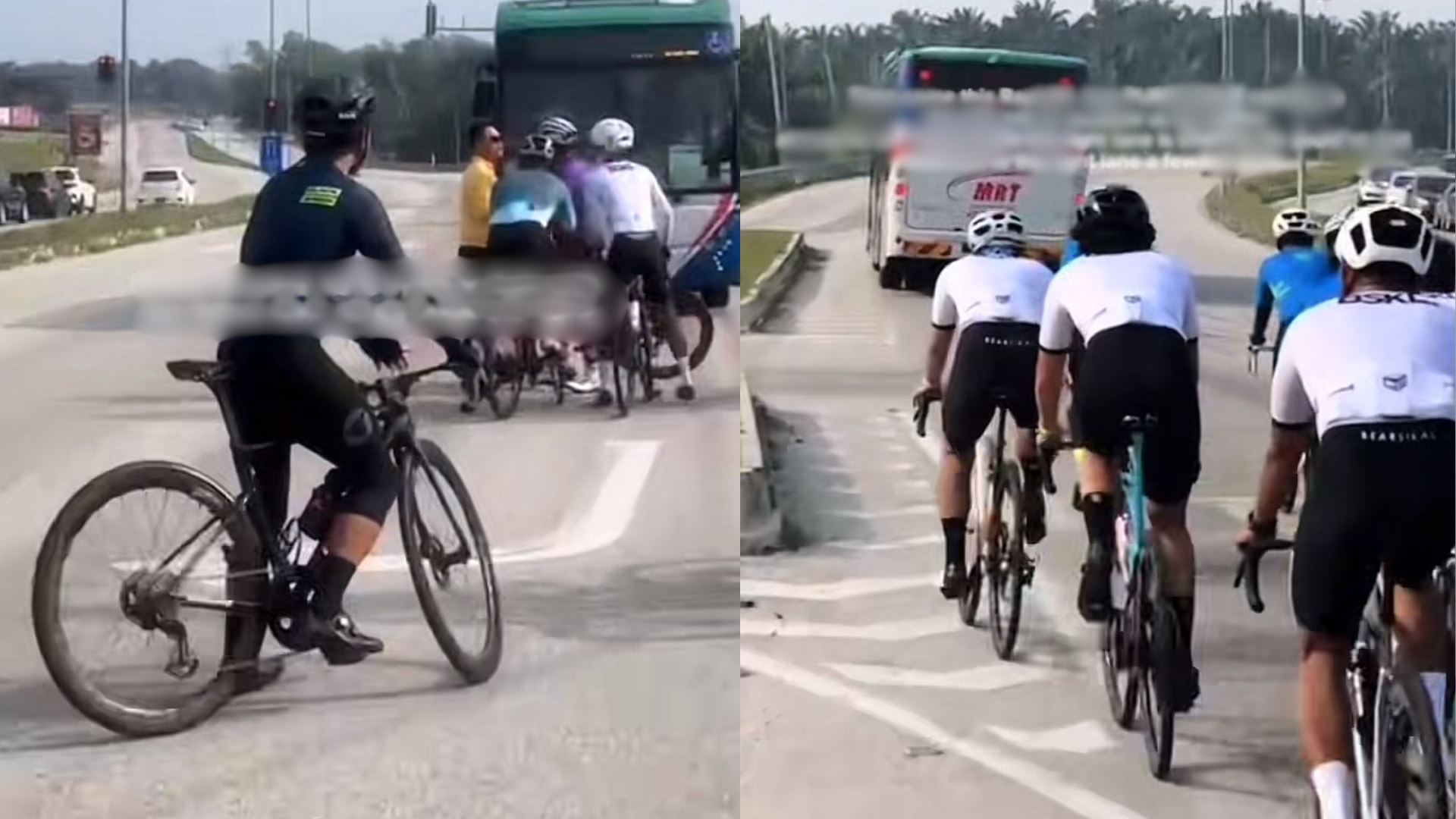 polis giat kesan kumpulan penunggang basikal halang laluan bas di jalan kuala selangor