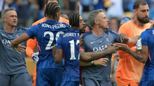 insiden panas luis enrique dan joao pedro selepas wisel penamat, cengkaman fizikal enrique mendapat kecaman!