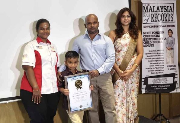 kanak-kanak lelaki 6 tahun dari seremban cipta rekod antarabangsa, kenal pasti 65 mata wang dunia dalam seminit