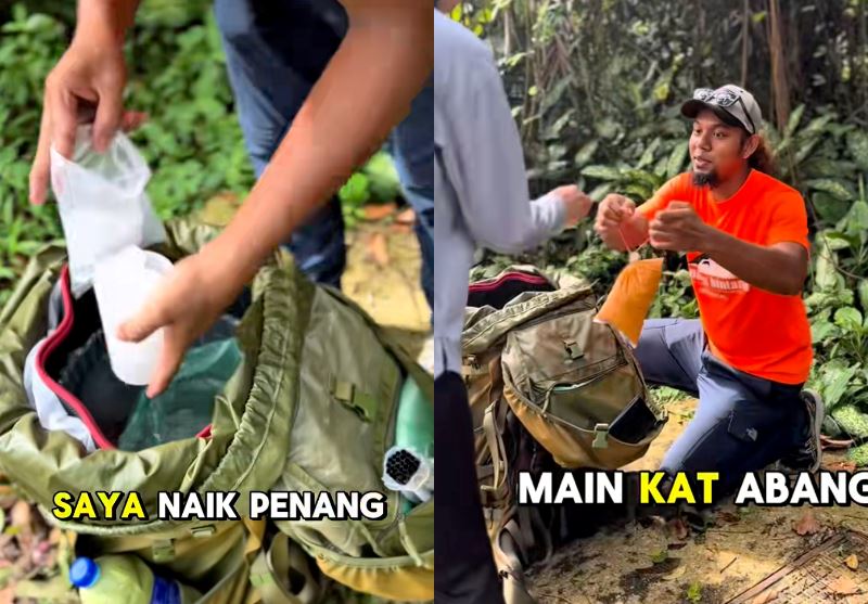 m’sian man hikes up bukit tok kun with ice-cold drinks to sell — keeps fit and earns money