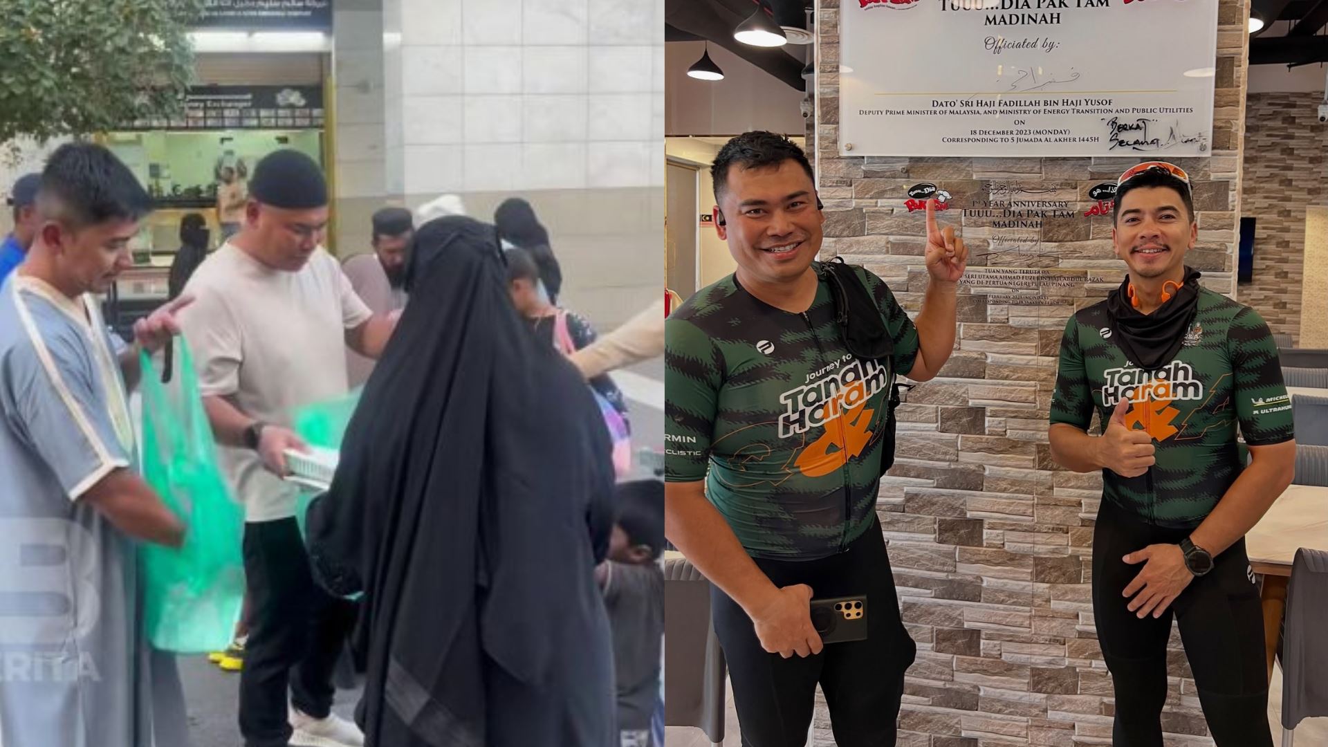 amar baharin dan qobin agihkan infaq di madinah, misi kayuhan jadi ladang pahala