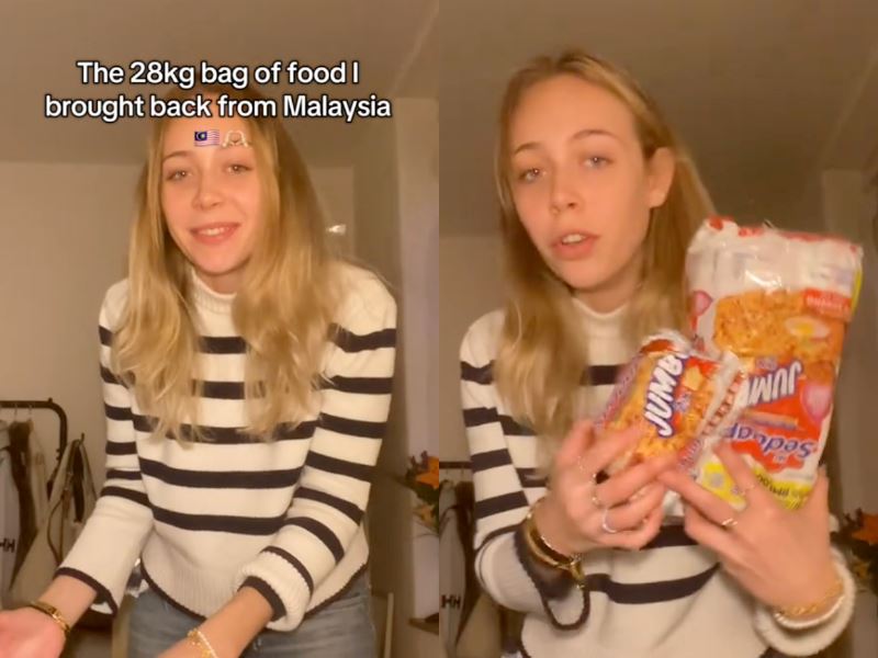 “28kg of food!” foreigner goes viral for bringing back a bag full of malaysian snacks!