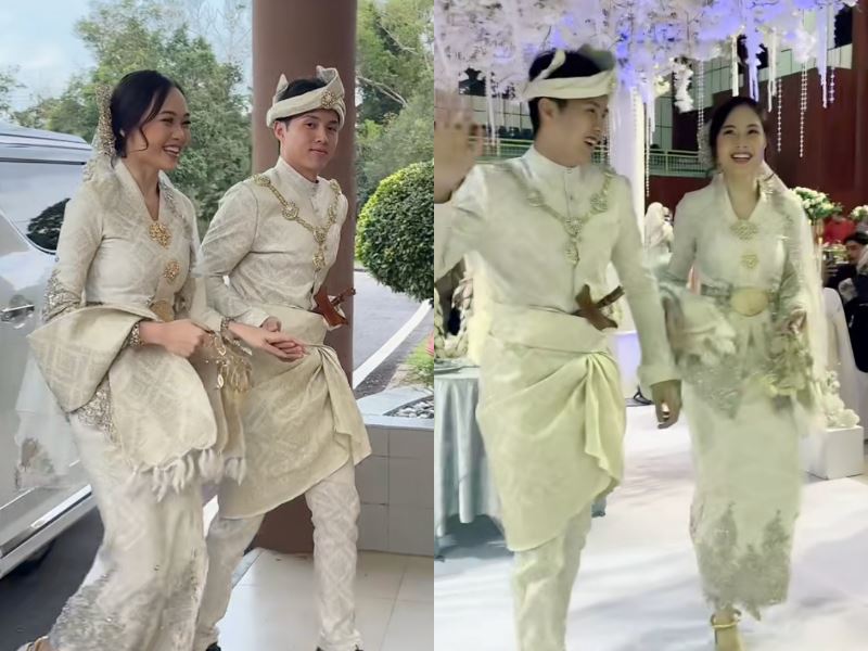 chinese couple embraces malay culture with traditional attire at their wedding