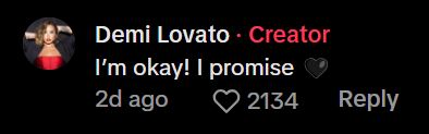 demi lovato responds to fan worries about shaking in tiktok video “i’m okay! i promise.”
