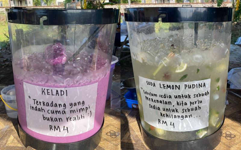 kelantan drink stall serves refreshing beverages with a side of poetry