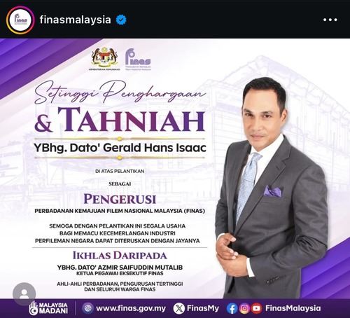 hans isaac dilantik sebagai pengerusi finas