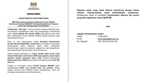 sidang asean: bdr untuk keselesaan penjawat awam