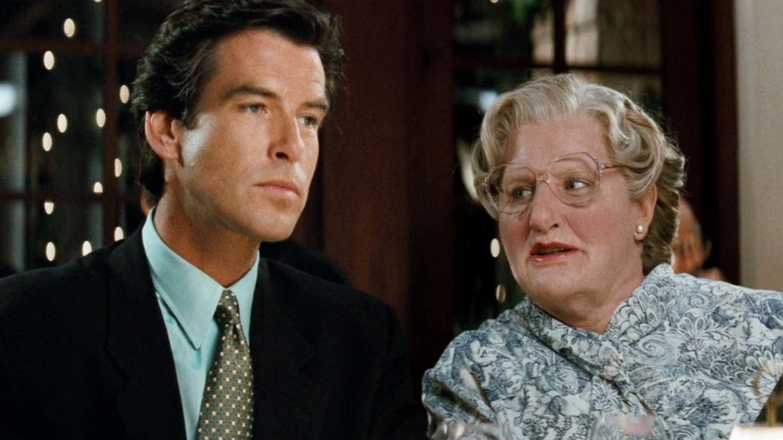 pierce brosnan couldn’t stop laughing on set of mrs. doubtfire—thanks to robin williams