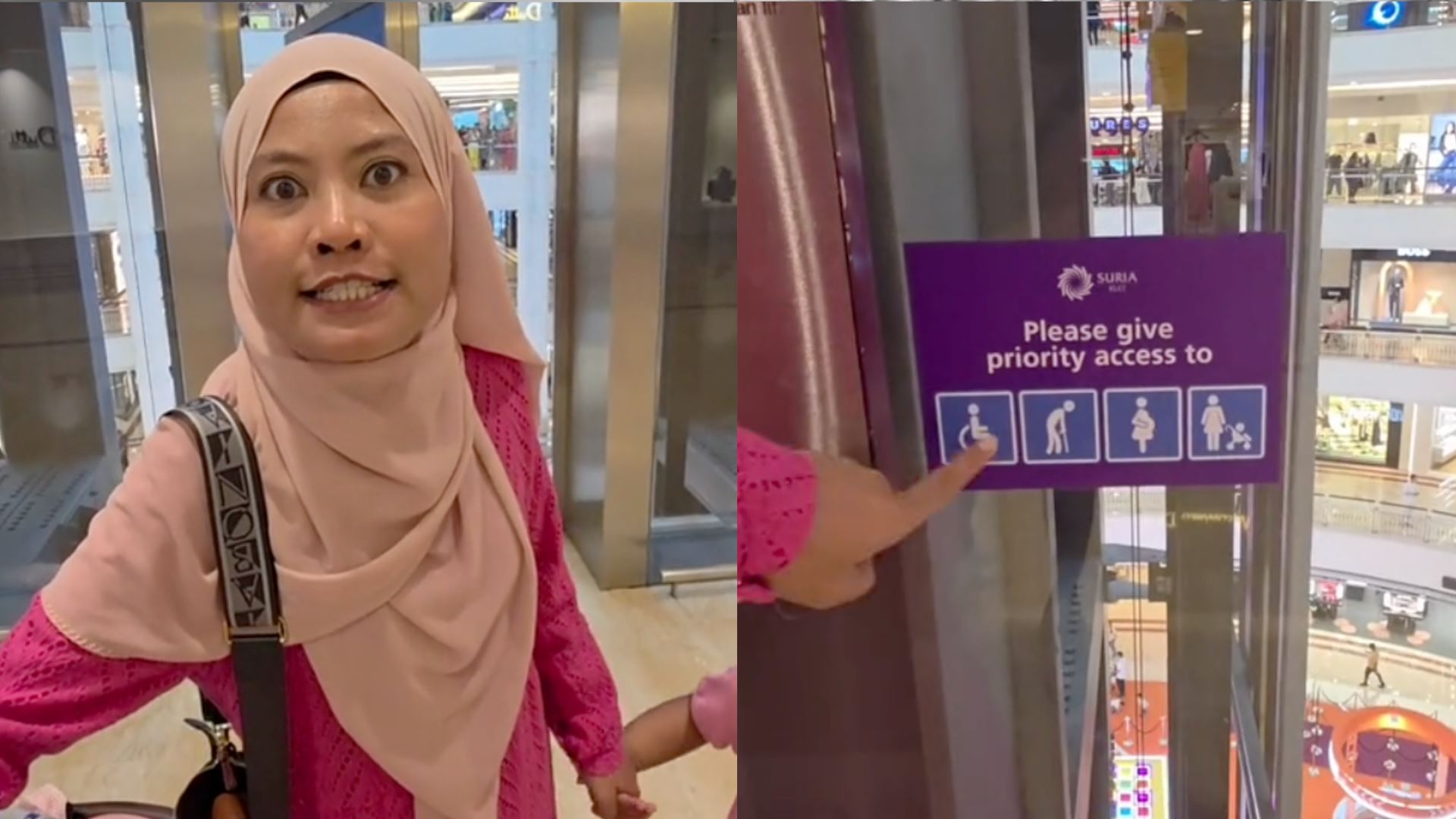 “kalau sihat, gunalah eskalator” – wanita bawa stroller kesal lif dipenuhi golongan bujang, netizen beri pelbagai respons