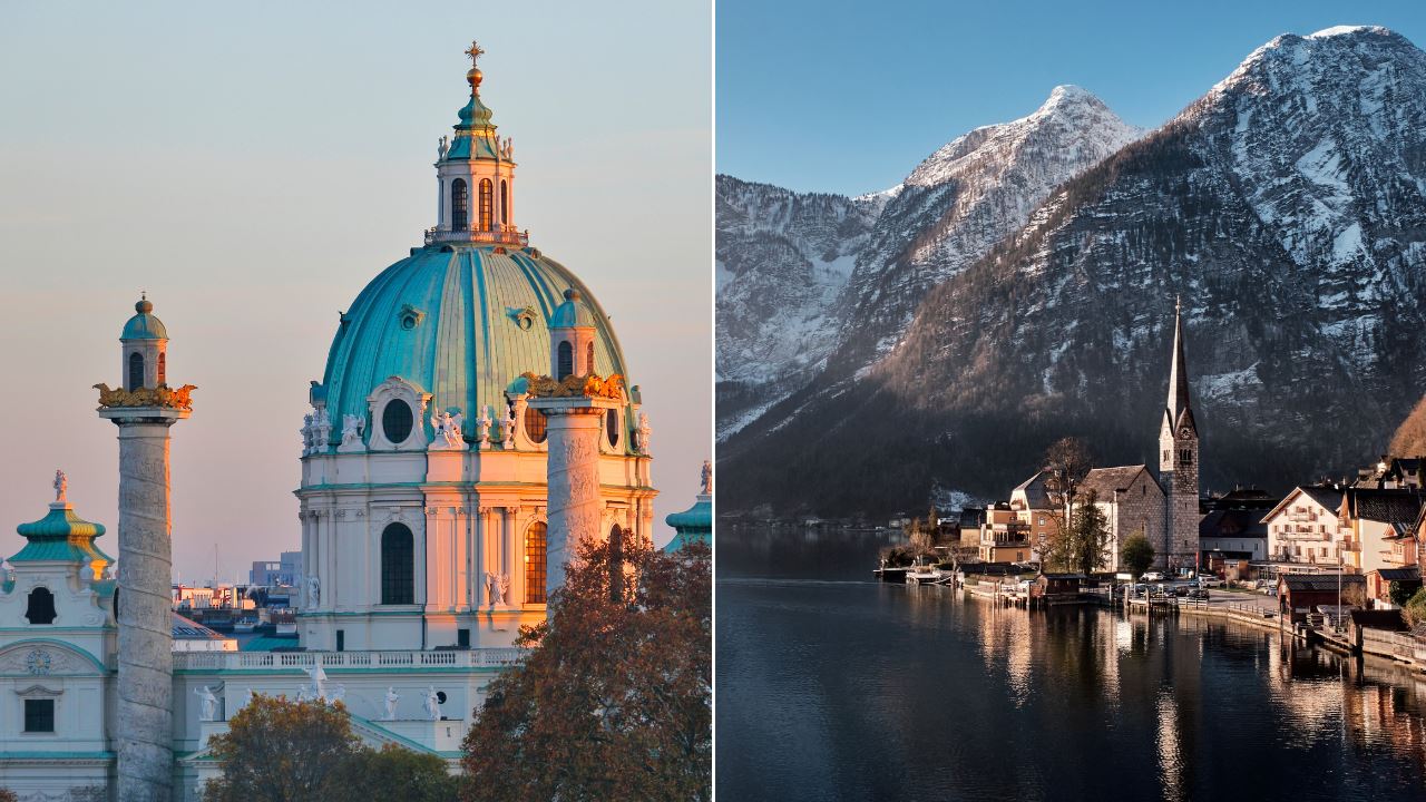 A collage of two famous states with good views in Austria