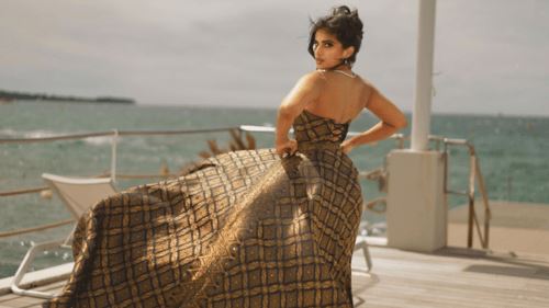 songket melanau bersinar di cannes dek penampilan memukau dr. nisha