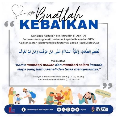 jom buat baik! sedekah bukan tunggu kaya, beri salam tak perlu kenal nama