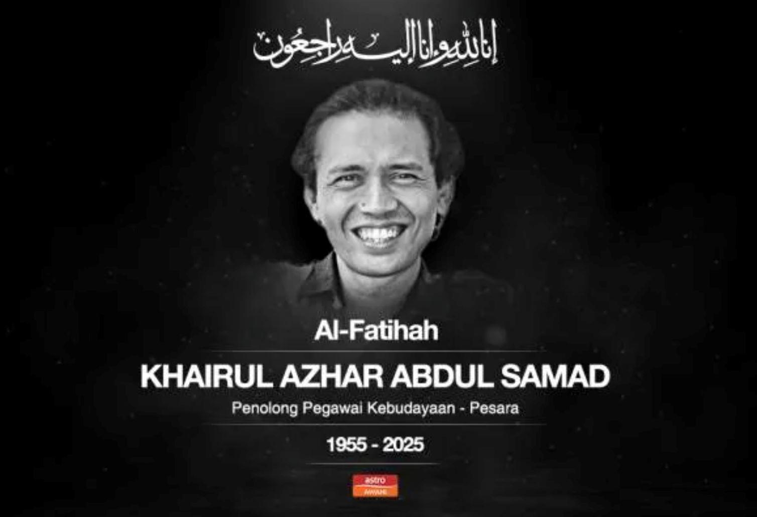 pelawak legenda santan berlada, khairul azhar meninggal dunia pada usia 70 tahun