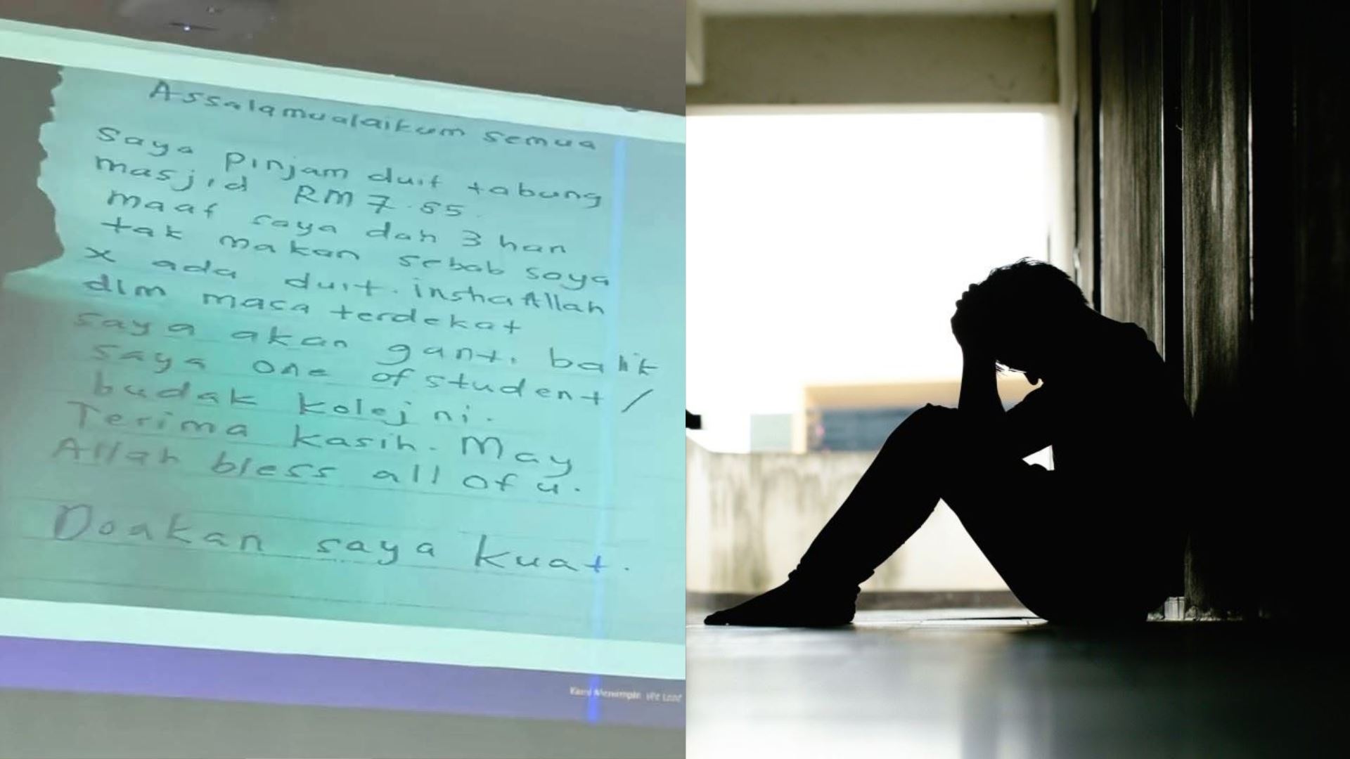 tiga hari berlapar, pelajar kolej pinjam rm7.65 dari tabung masjid