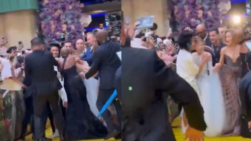 [video] penceroboh bersiri peluk ariana grande secara tiba-tiba, individu sama cetus kekecohan di karpet perdana ‘wicked: for good'