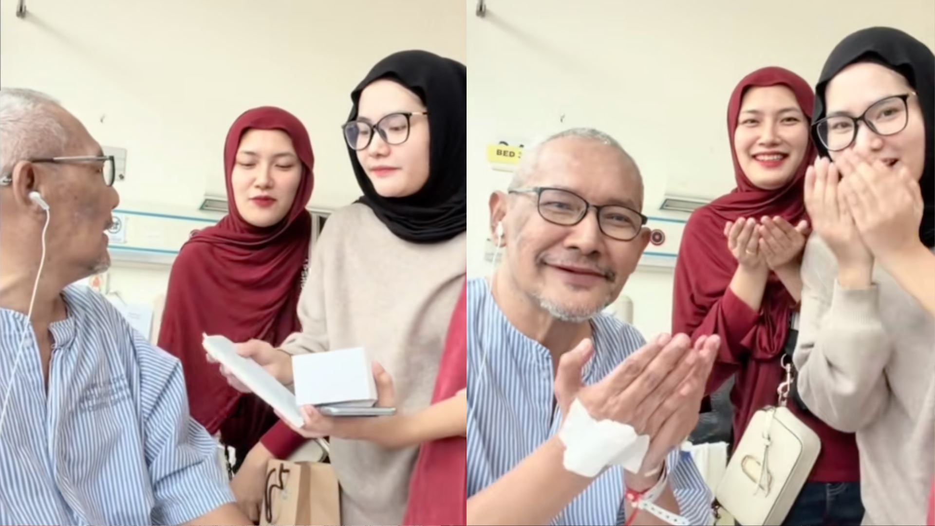 ward hospital jadi lokasi sambutan hari lahir, anak doakan abang salih yaacob cepat sembuh