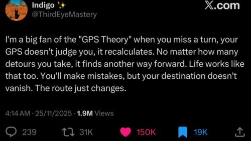 tersasar atau tersilap langkah bukan bererti gagal, belajarlah daripada gps hidup