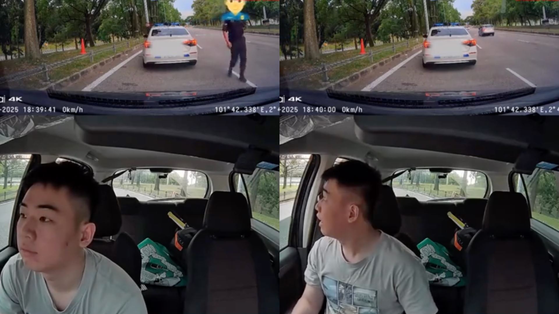 takut dimarah sekiranya telefon mati, lelaki ini pinjam ‘charger’ kereta polis untuk hubungi girlfriend