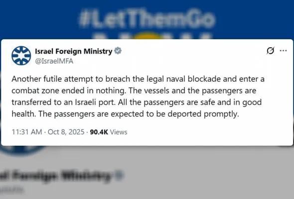 israel dakwa aktivis misi ffc dan tmtg dalam keadaan selamat, akan dihantar pulang