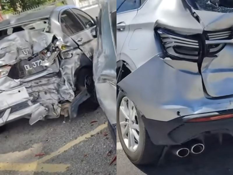 “what happened here?” parked cars near ipoh ktmb station found crushed at both ends
