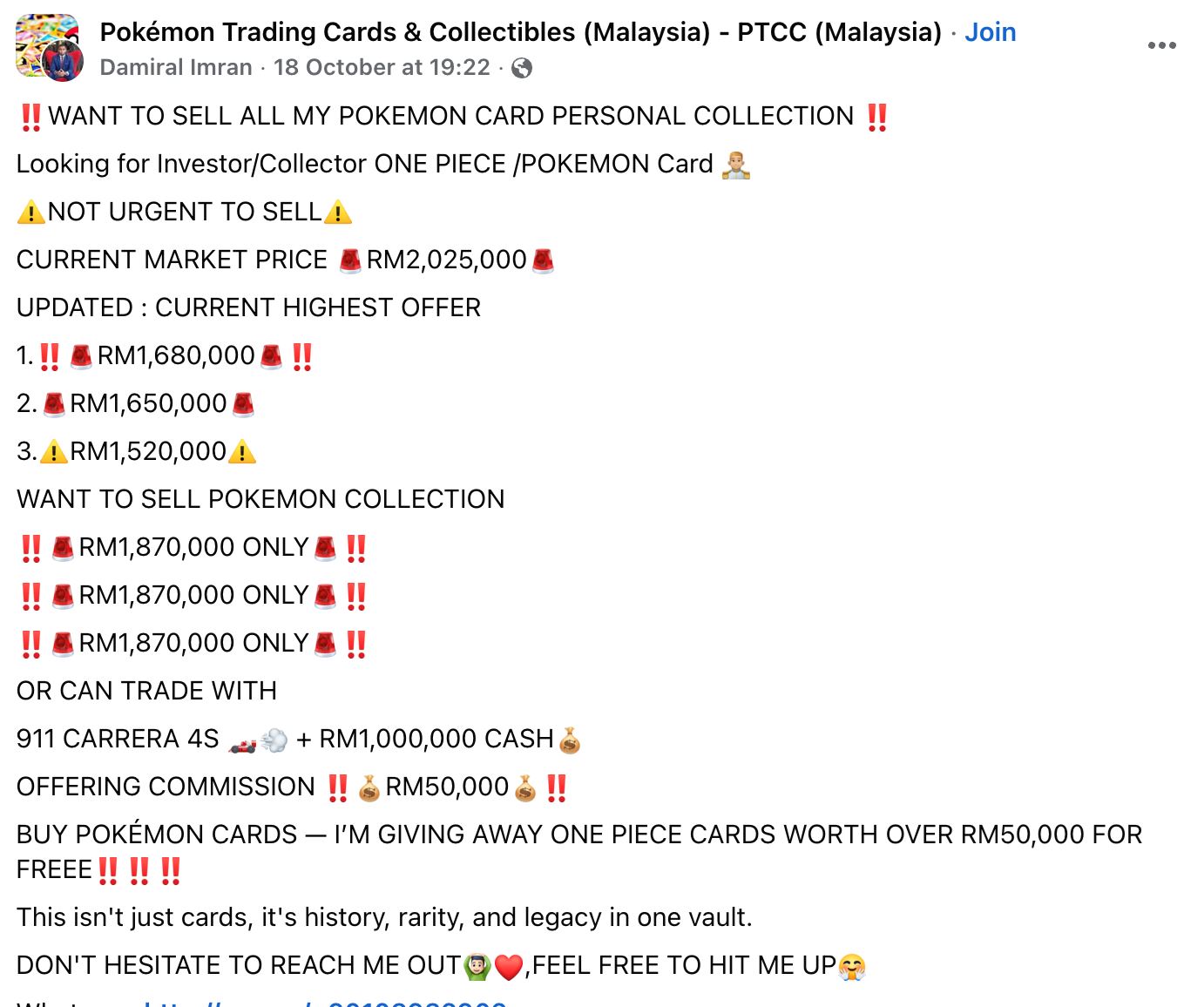 gotta sell ’em all! malaysian collector lists rm1.87 million pokémon card collection online