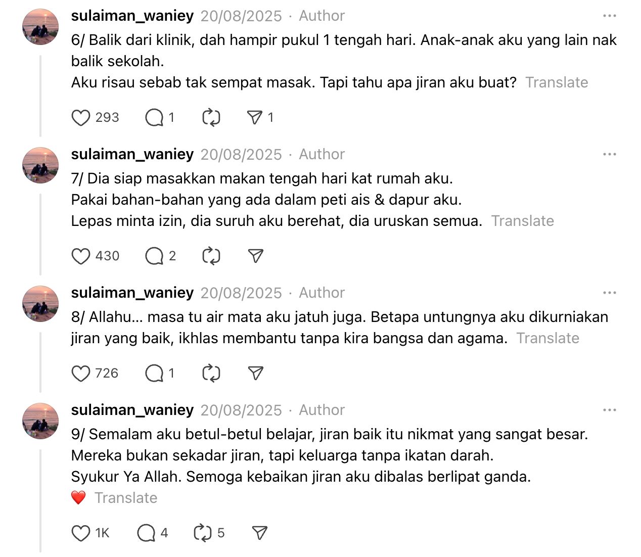 malay woman says her indian neighbours are “like family” after helping her through injury