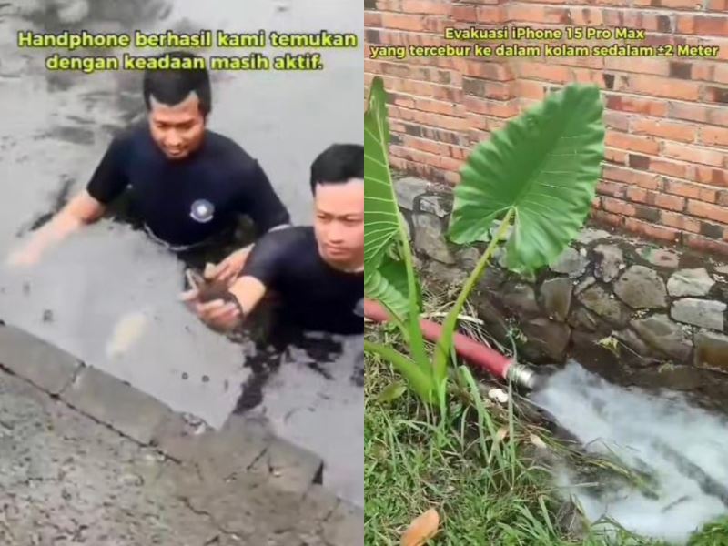 indonesian firefighters drain 2-metre pond to retrieve lost iphone