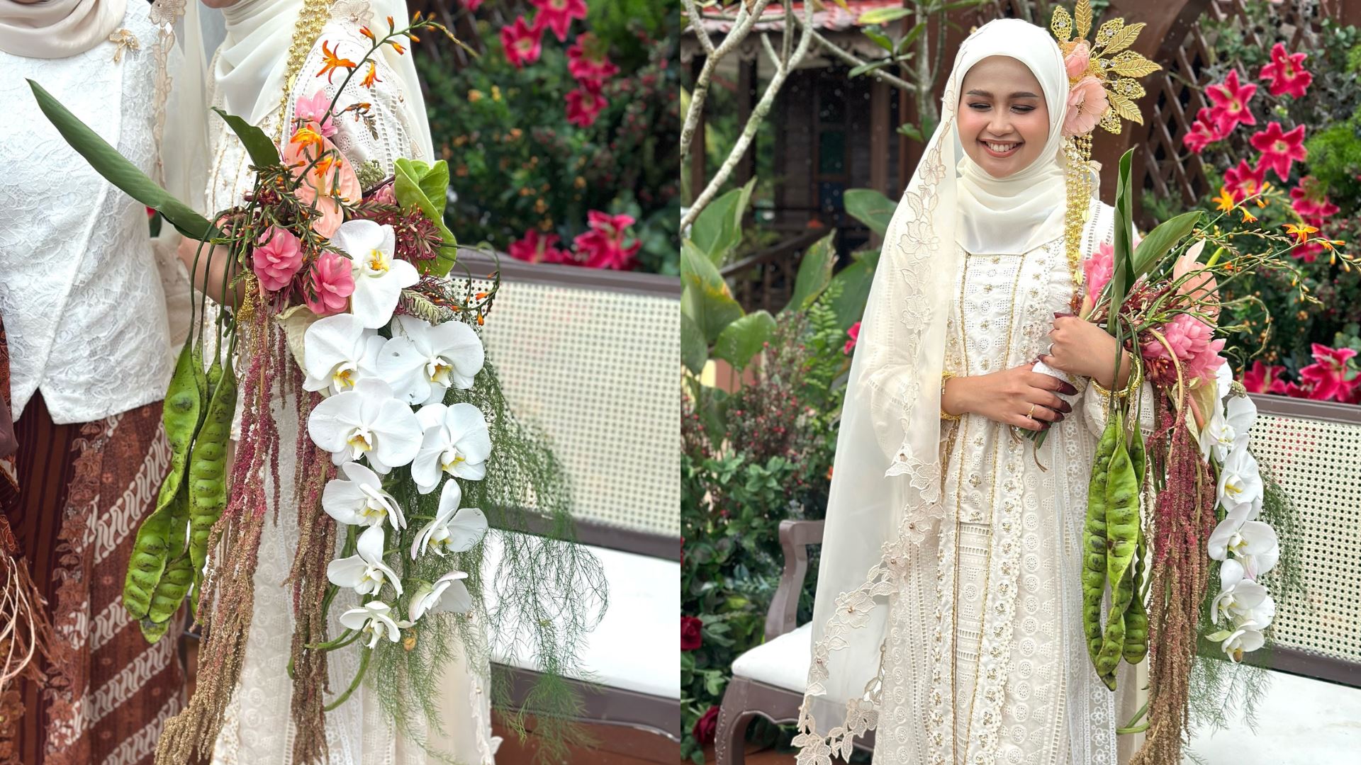 unik! pengantin pilih petai sebagai bunga tangan, tetamu dibekalkan ikan dan sayur