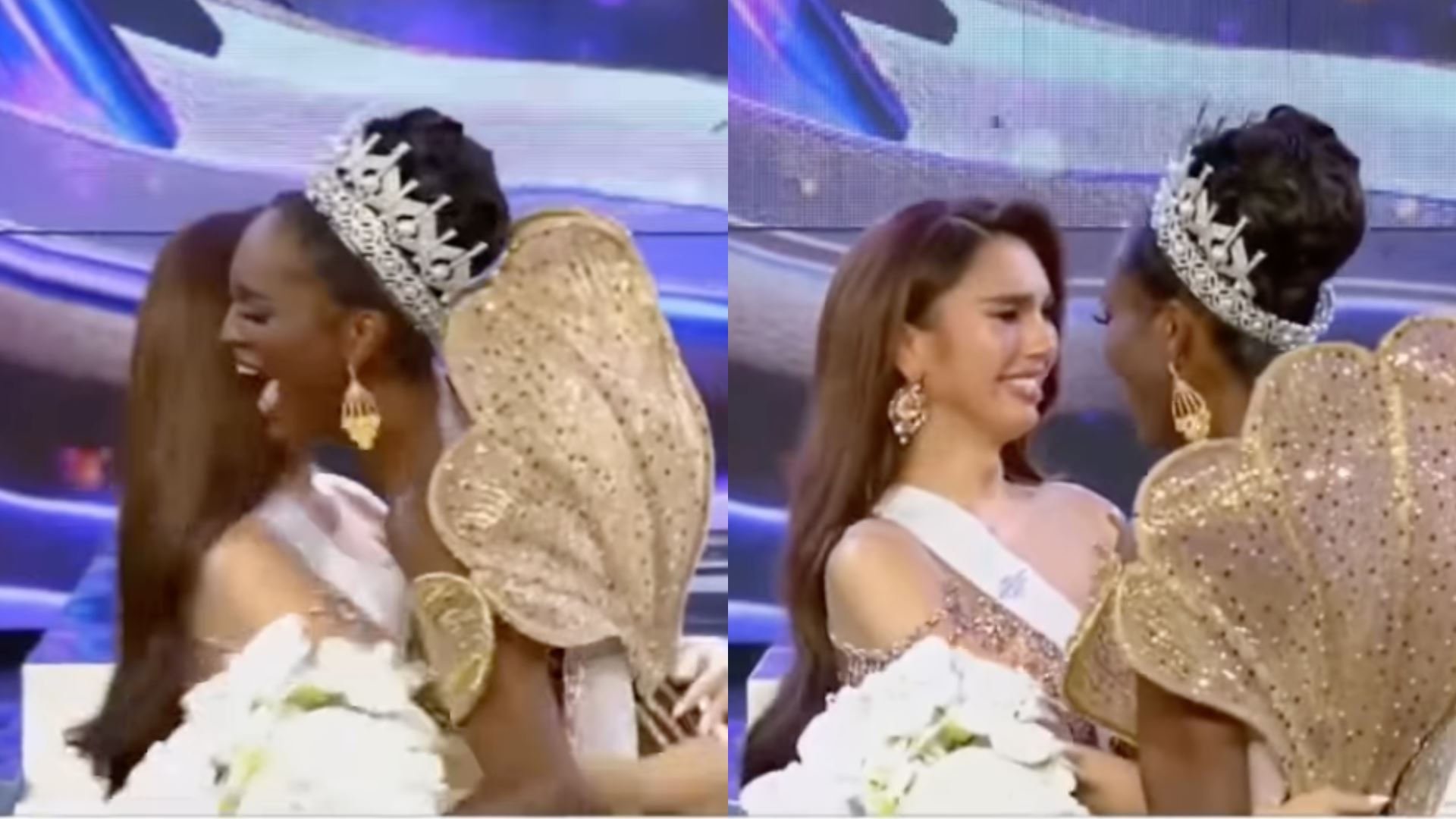 salute! miss malaysia satu-satunya berdiri bersama miss usa ketika peserta lain rayakan naib juara