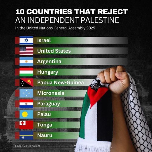solidariti diuji: 10 negara ini pilih untuk tidak menyokong palestin
