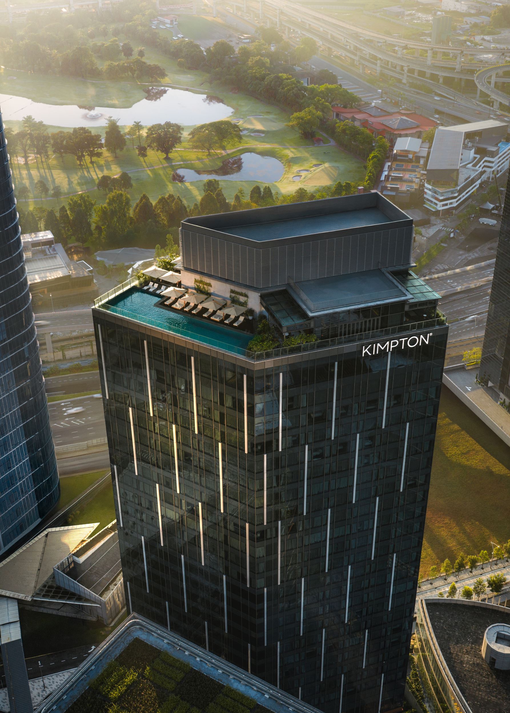 Aerial view on Kimpton Naluria Kuala Lumpur hotel in TRX